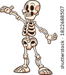 happy cartoon white skeleton... | Shutterstock .eps vector #1822688507