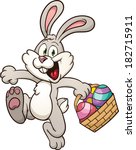 Cartoon Easter Bunny Jumping...