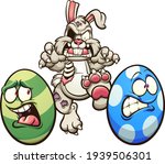 zombie easter rabbit chasing... | Shutterstock .eps vector #1939506301