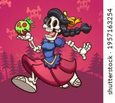 dead snow white skeleton... | Shutterstock .eps vector #1957163254