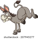 Angry Donkey Kick. Vector Clip...