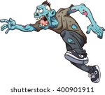 running cartoon zombie. vector... | Shutterstock .eps vector #400901911