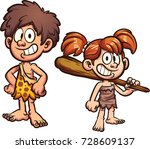 Cartoon Prehistoric Kids....