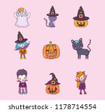 set of halloween cartoons | Shutterstock .eps vector #1178714554