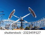 Small photo of St Kilda, Victoria, Australia - March 24, 2023: The Pharoah's Curse ride at Luna Park, the popular century-old amusement park in Melbourne's bayside suburb of St Kilda.