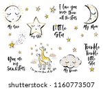 set of cute baby sky elements... | Shutterstock .eps vector #1160773507