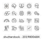 artificial intelligence icons   ... | Shutterstock .eps vector #2019800684