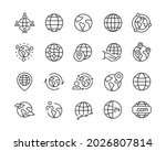 globe icons   vector line icons.... | Shutterstock .eps vector #2026807814