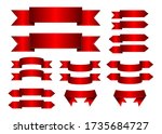 set of red glossy realistic... | Shutterstock .eps vector #1735684727