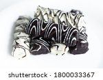 white and dark chocolate on a... | Shutterstock . vector #1800033367