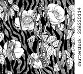 seamless pattern with zebra's... | Shutterstock .eps vector #336320114