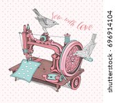 Vintage Sewing Machine With A...