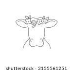 vector isolated faceless cow... | Shutterstock .eps vector #2155561251