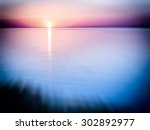Small photo of shape reflection sea. Sun reflection on the sea in a normal and foregone sunset