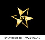 abstract modern golden g letter ... | Shutterstock .eps vector #792190147
