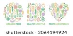 vegetables and fruits outline... | Shutterstock .eps vector #2064194924