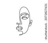 woman's face in one line art... | Shutterstock .eps vector #2072827631