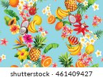 hawaiian seamless pattern with... | Shutterstock .eps vector #461409427