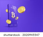 trade bitcoin  btc  on mobile... | Shutterstock .eps vector #2020945547