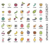 fruits and vegetables ... | Shutterstock .eps vector #1091128247