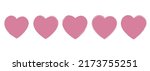 set of empty pink hearts grunge ... | Shutterstock .eps vector #2173755251