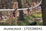 A Clothesline With Clothes Pins ...