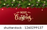 gold merry christmas text on... | Shutterstock .eps vector #1260299137