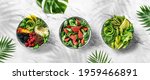 three summer salads with fruits ... | Shutterstock . vector #1959466891