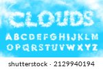 Clouds alphabet in the blue sky