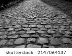 The cobblestone sector of Arenberg Forest in Paris–Roubaix which  is famous its for rough terrain. It is also known as the Hell of the North. 