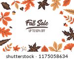 autumn sale banner design with... | Shutterstock .eps vector #1175058634