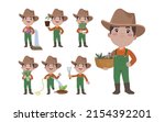 farmer and gardener with... | Shutterstock .eps vector #2154392201