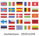 set of european countries flags | Shutterstock .eps vector #293512244