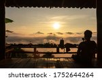 Silhouette Of Tourist On Wooden ...