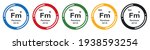 fermium symbol set. flat design ... | Shutterstock .eps vector #1938593254