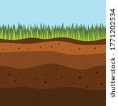 Soil Layers With Green Grass On ...