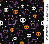 halloween seamless pattern with ... | Shutterstock .eps vector #2016948167