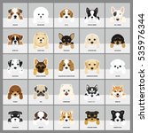 Set Of Dogs Vector Illustration....
