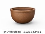 Clay Pot On Isolated White...