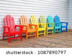 Colorful  Wooden Chairs On...