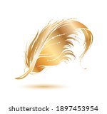 Golden Bird Feather Icon....