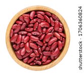 Dried Kidney Bean In Wooden...