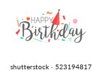 happy birthday typographic... | Shutterstock .eps vector #523194817