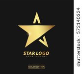 gold star logo vector in... | Shutterstock .eps vector #572140324