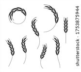 cereal grain spikes icon shape... | Shutterstock .eps vector #1753875944