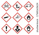 ghs pictogram hazard sign set.... | Shutterstock .eps vector #1768163624