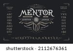 font mentor. craft retro... | Shutterstock .eps vector #2112676361