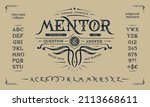 font mentor. craft retro... | Shutterstock .eps vector #2113668611
