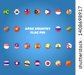 set of apac countries flag icon ... | Shutterstock .eps vector #1408698917