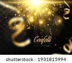 golden confetti falls on a... | Shutterstock .eps vector #1931815994